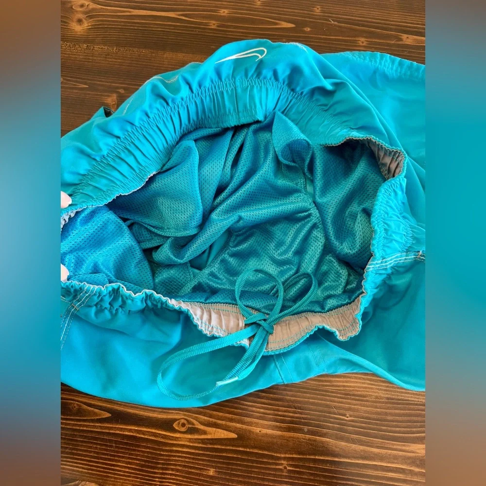 Nike‎ Teal and Gray Swim Trunks with Built in Liner Size XL